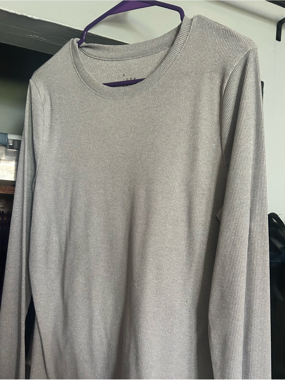 A NEW DAY Shirt in Light Gray/Silver with Subtle Sheen